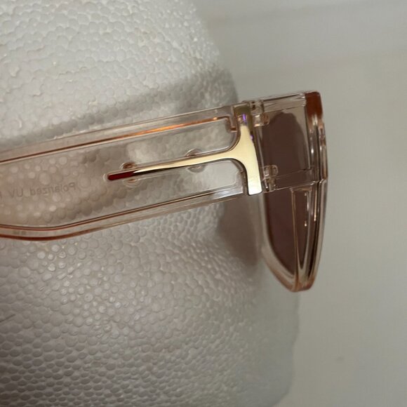 Transparent Nude Square Polarized Sunglasses - Picture 12 of 13